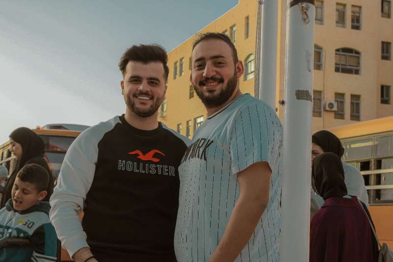 Two friends outdoors