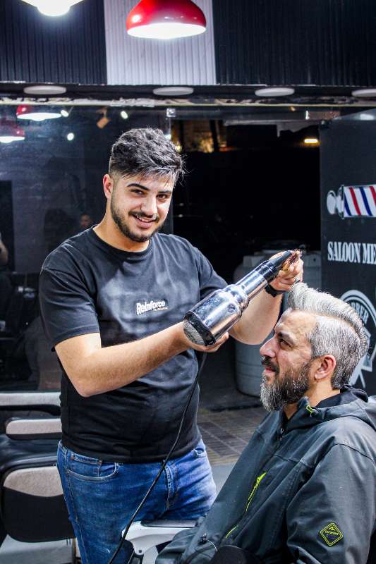 Barber at work